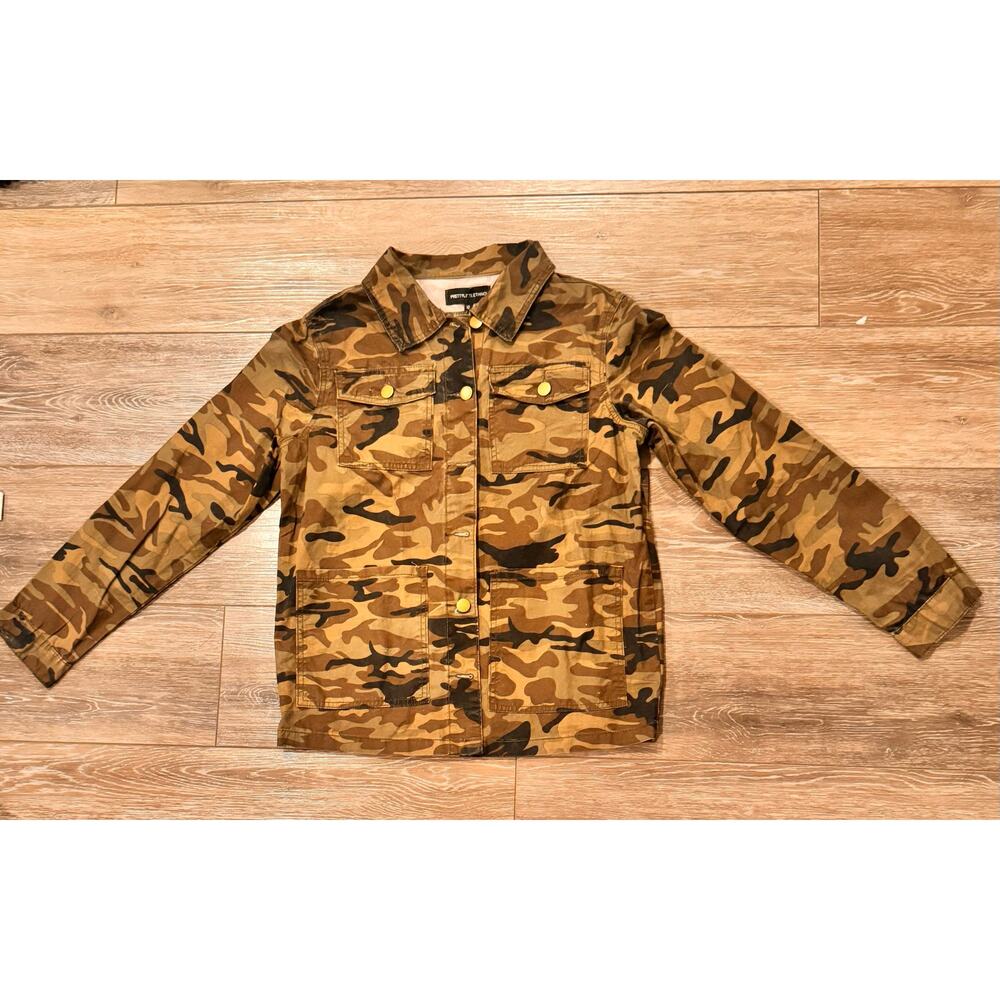 CAMO TRUCKER DENIM JACKET SIZE 10 - Picture 3 of 5